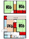 水神町青山ハイツ 3DKの間取り