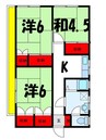 鳥谷川住宅　5号 3Kの間取り