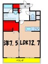 グランデコスモ 1LDKの間取り