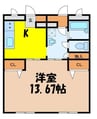 ドマーニ沢尻 1Kの間取り