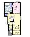 ソレアードII 1LDKの間取り