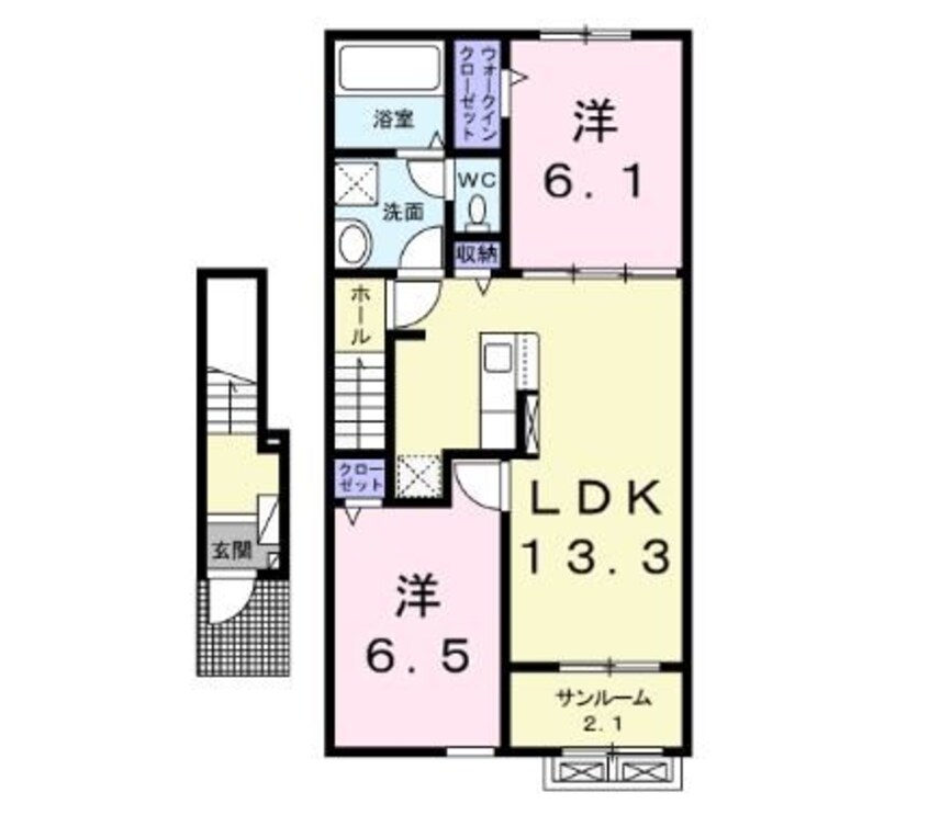 間取図 飯田線（長野県内）/小町屋駅 徒歩12分 2階 築1年
