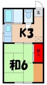木下青山ハイツ5号棟 1Kの間取り
