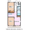 サニーサイド 2LDKの間取り