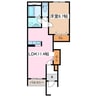 コーポ井川 1LDKの間取り