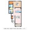フレスクーラ蟻ヶ崎III 1LDKの間取り