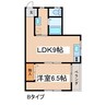 イースト 1LDKの間取り
