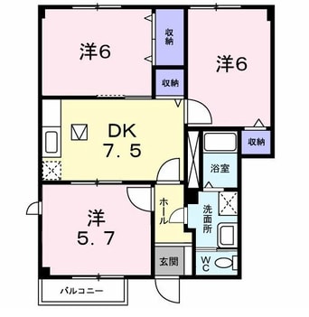 間取図 ベルク･ヴィラ B棟