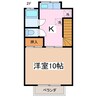 カワクボハイツＡ 1Kの間取り