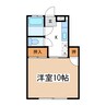 カワクボハイツＡ 1Kの間取り