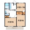 西村ハイツＢ棟 3DKの間取り