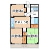 コーポイワマアメニー 3DKの間取り