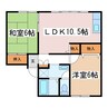 リッツガーデン島立A棟 2LDKの間取り