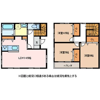 間取図 桐3丁目小林貸家　北棟