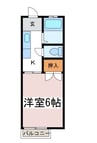 パナハイツスカイ 1Kの間取り