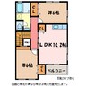 リヴェール美里 2LDKの間取り