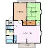 グリーンガーデン石芝Ｂ 2LDKの間取り