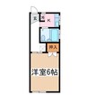 マルティ岡の宮 1Kの間取り
