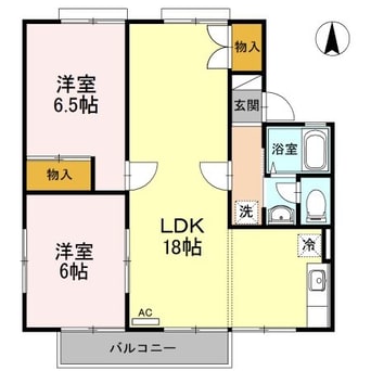 間取図 ジュネス・ＫＵＢＯＴＡ Ｂ棟
