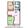 芳川コーポ南棟 2LDKの間取り