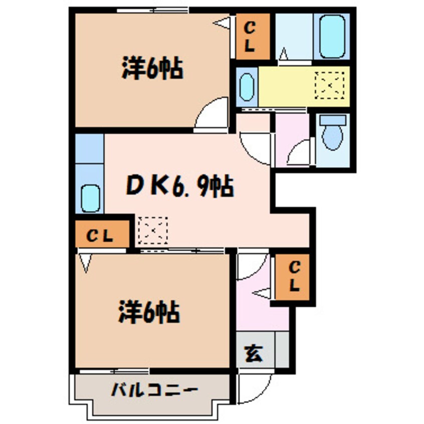 間取図 アメニティあずみ野Ｆ