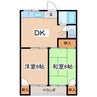 コーポばら 2DKの間取り