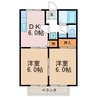 サンライフ松原Ａ 2DKの間取り