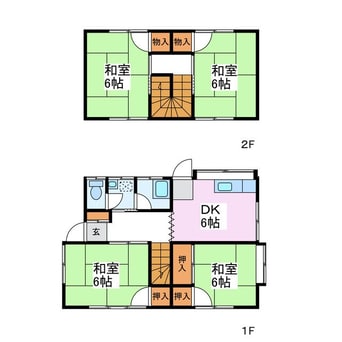 間取図 中野様ひばり貸家　西