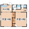 井川城3丁目貸家 2DKの間取り
