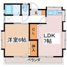 フォレスト松岡3 1LDKの間取り