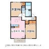 ロイヤルガーデン沢村D 2LDKの間取り