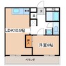 マンションシエスタ 1LDKの間取り