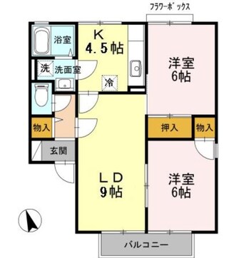 間取図 メゾンラシュレ　Ｂ