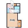 サンリヴァービル 1Kの間取り