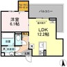 CouR18高宮E 1LDKの間取り