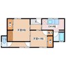 宮渕本村貸家 2DKの間取り