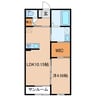 ウィズハイム西松本 1LDKの間取り