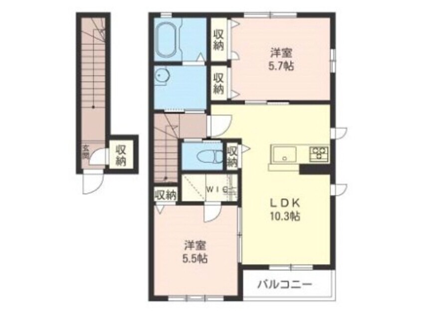 間取図 シャーメゾンひろせＡ（ひろせ町）