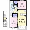 マーベラスⅡ（除ヶ町） 2LDKの間取り