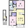 マーベラスⅡ（除ヶ町） 2LDKの間取り