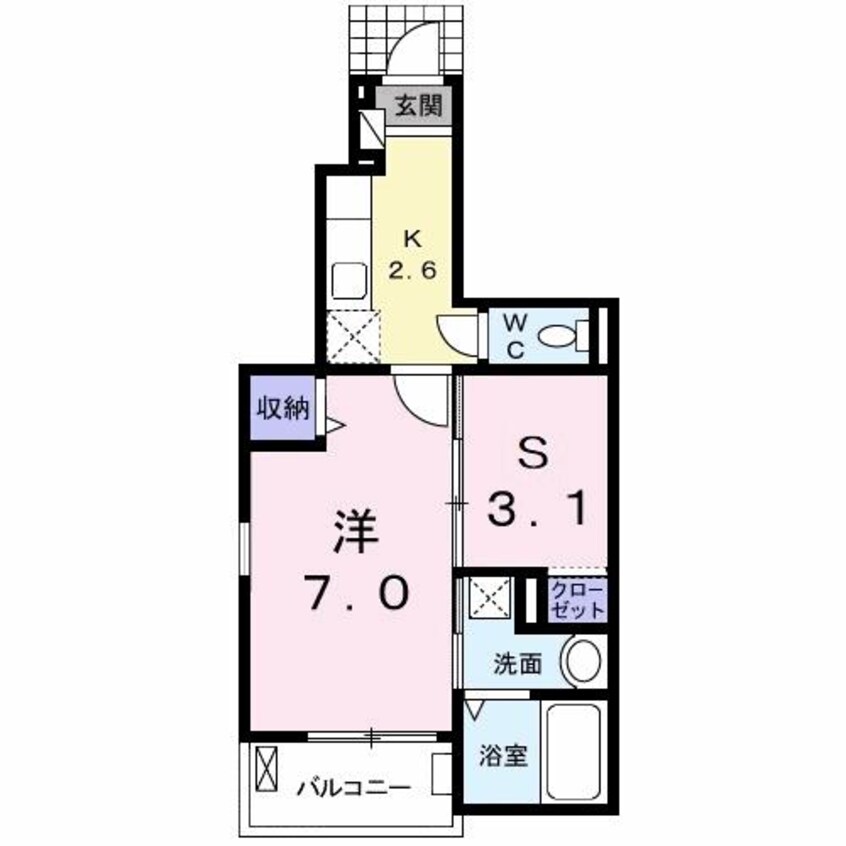 間取図 テ・ルサーマＣ（中町）
