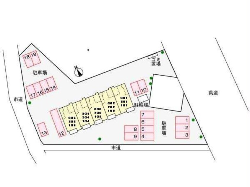 配置図 テ・ルサーマＣ（中町）