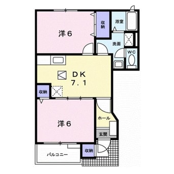 間取図 ライスインパクトA（三室町）