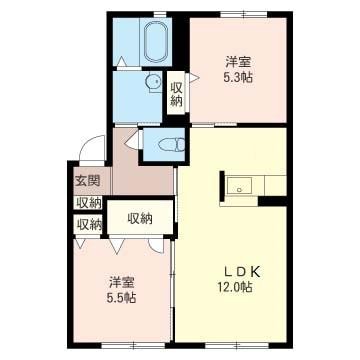 間取り図 シャルル・アンレ（波志江町）