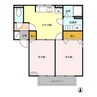 パミドールＢ（連取町） 2DKの間取り