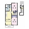 サウス　カーサ　セレノＢ（茂呂町） 2LDKの間取り