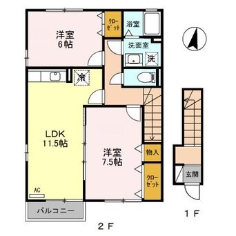 間取図 ロイヤルガーデン連取Ｃ（連取町）