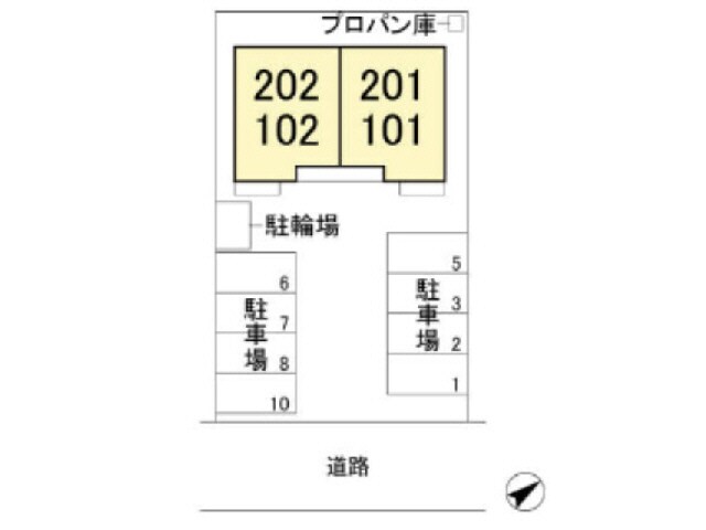 配置図 ショウ　キャッスル（羽黒町）