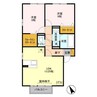 アンベリールＢ（境三ツ木） 2LDKの間取り