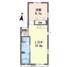 フォルトゥーナＡ（境東新井） 1LDKの間取り